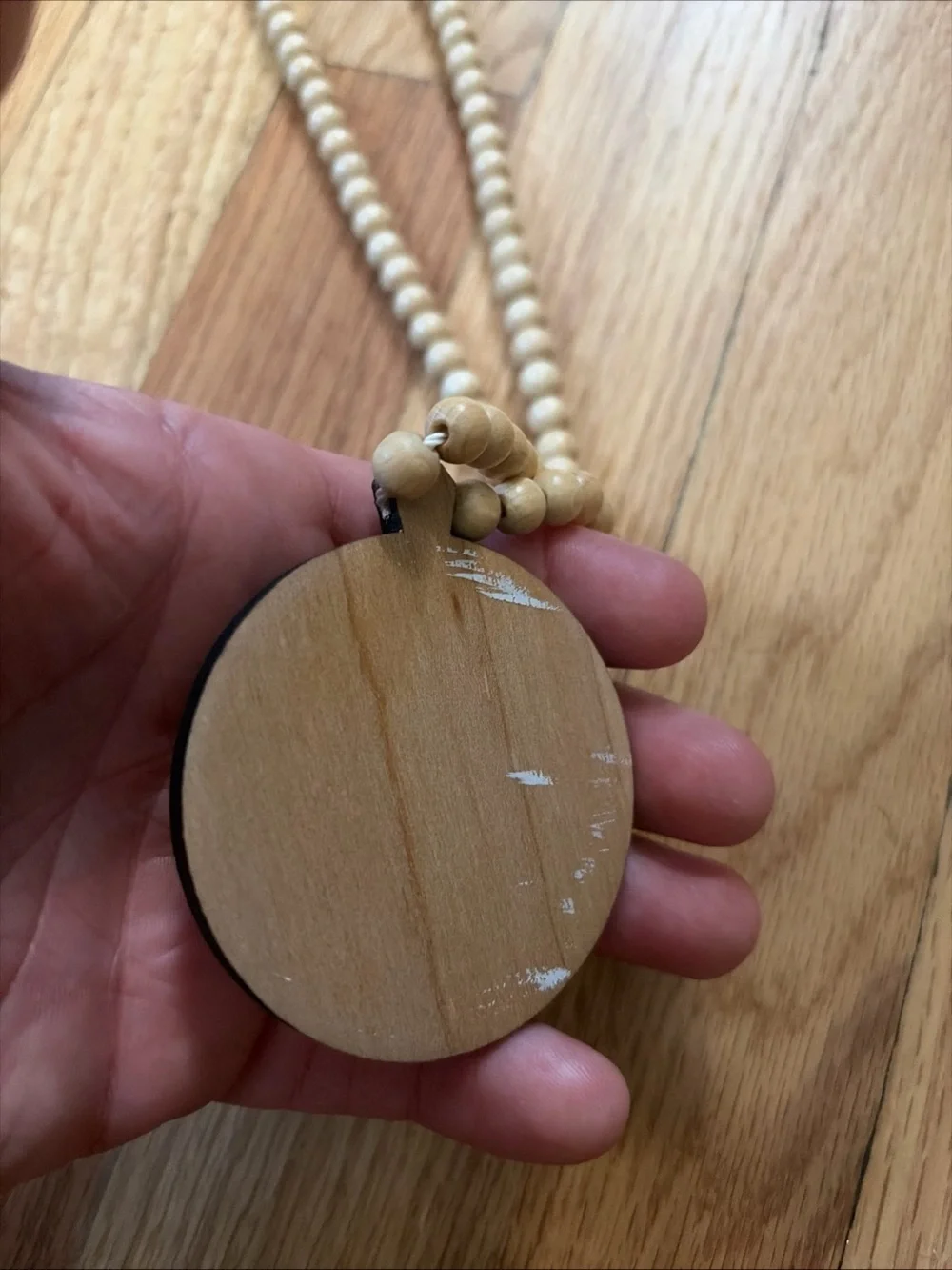 handmade wooden bead necklace olmec legends of the hidden temple pendant